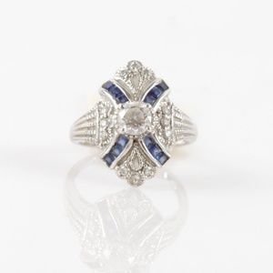 Vintage Art Deco sterling silver ring, size 6.25